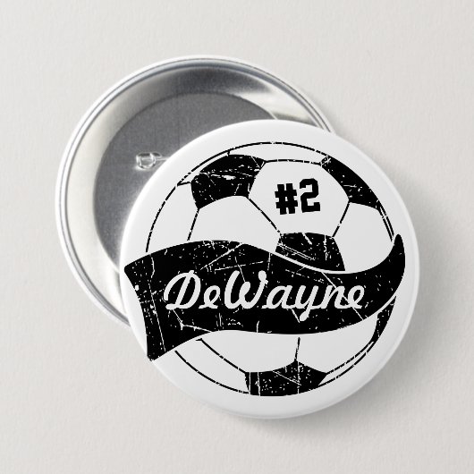 Personalisierter Name und Nummer des Fußballball Button (Vorne & Hinten)