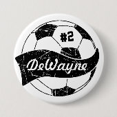 Personalisierter Name und Nummer des Fußballball Button (Vorderseite)