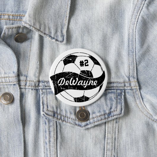 Personalisierter Name und Nummer des Fußballball Button (Beispiel)