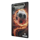Personalisierter Name und Nummer des Fußballballs Mini Klemmbrett (Gewinkelt2)
