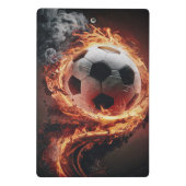 Personalisierter Name und Nummer des Fußballballs Mini Klemmbrett (Rückseite)