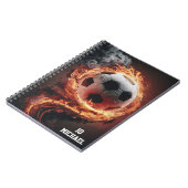 Personalisierter Name und Nummer des Fußballballs Notizblock (Linke Seite)