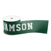 Personalisierter Name und Nummer, die grün erschei Satinband (Spule)