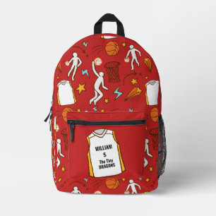 Personalisierter Name und Nummer eines Basketballs Bedruckter Rucksack
