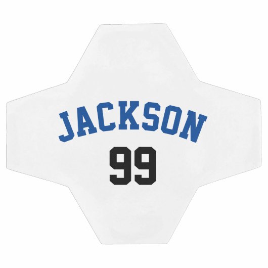 Personalisierter Name und Nummer Minimalistisch Fußball (Flach)