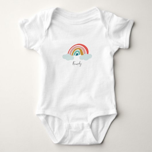 Personalisierter Name und Regenbogen Baby Strampler (Vorderseite)
