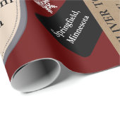 Personalisierter Name und Standort Offiziell Santa Geschenkpapier (Rolleneckpunkt)