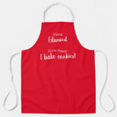 Personalisierter Name und Super-Power rot und weiß Schürze (Vorderseite)