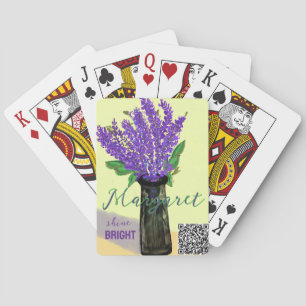Personalisierter Name und Text Lavender Bouquet Spielkarten
