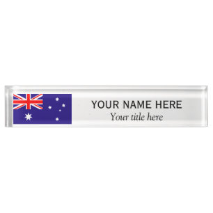 Personalisierter Name und Titel Australische Flagg Namensplakette