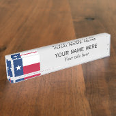 Personalisierter Name und Titel Texas-Staatsflagge Namensplakette (Seite)