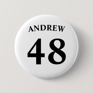Personalisierter Name und Trikotnummer Button