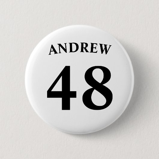 Personalisierter Name und Trikotnummer  Button (Vorderseite)