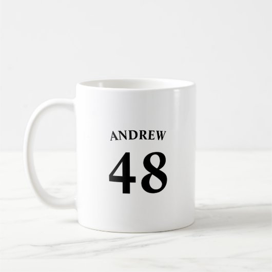 Personalisierter Name und Trikotnummer  Kaffeetasse (Links)