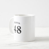 Personalisierter Name und Trikotnummer Kaffeetasse (Vorderseite Links)