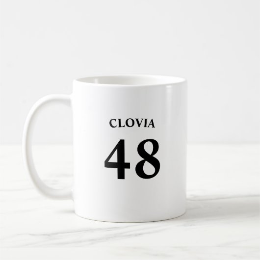 Personalisierter Name und Trikotnummer Kaffeetasse (Links)