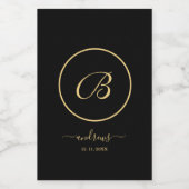 Personalisierter Name und Unterschrift in Schwarz  Weinetikett (Einzelnes Label)