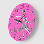 Personalisierter NAME und ZAHL Basketball-Uhren Große Wanduhr (Winkel)