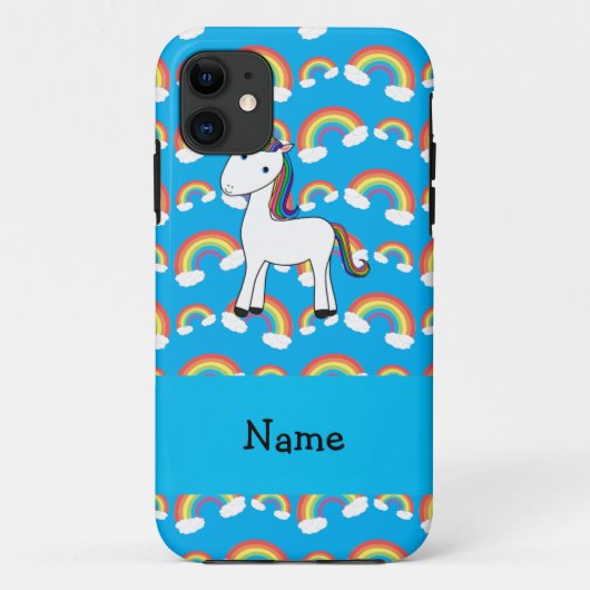Personalisierter Name unicorblau Case-Mate iPhone Hülle (Rückseite)