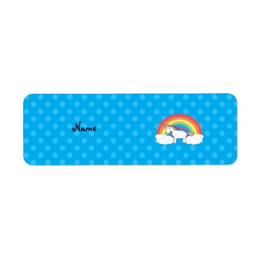 Personalisierter Name unicorn blaue Polka Punkte (Vorne)