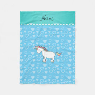 Personalisierter Name unicorn Himmelsherzen Fleecedecke