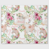 Personalisierter Name Unicorn Lover Hübsch Geschenkpapier (Flach)