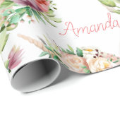 Personalisierter Name Unicorn Lover Hübsch Geschenkpapier (Rolleneckpunkt)