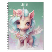 Personalisierter Name Unicorn Notizblock (Vorderseite)
