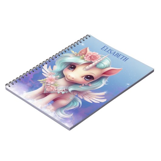 Personalisierter Name Unicorn Notizblock (Linke Seite)