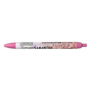 Personalisierter Name Unicorn Rosa Glitzer Sparkas Kugelschreiber