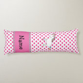 Personalisierter Name unicorn rosa Herzen Seitenschläferkissen (Rückseite)