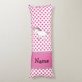 Personalisierter Name unicorn rosa Herzen Seitenschläferkissen (Rückseite (Vertikal))