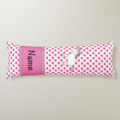 Personalisierter Name unicorn rosa Herzen Seitenschläferkissen (Vorderseite)