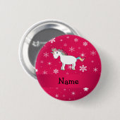 Personalisierter Name unicorrosa Schneeflocken Button (Vorne & Hinten)