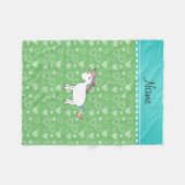 Personalisierter Name unvergleichlich grüne Herzen Fleecedecke (Vorderseite (Horizontal))