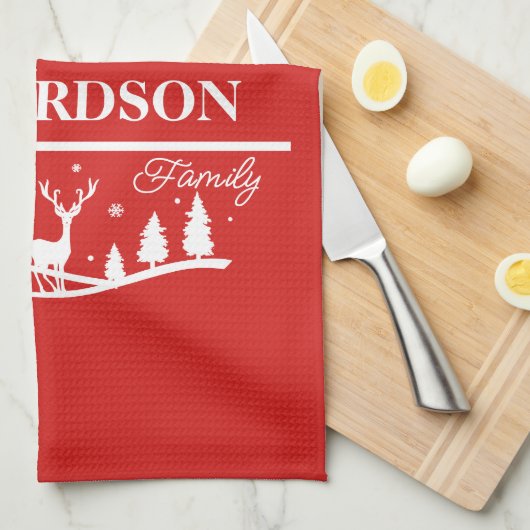 Personalisierter Name | Urlaub Geschirrtuch (Viertel Falte)