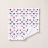 Personalisierter Name USA Flaggenstar 4 july Badhandtuch Set (Waschlappen)