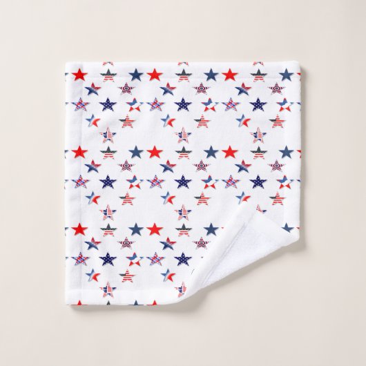 Personalisierter Name USA Flaggenstar 4 july Badhandtuch Set (Waschlappen)