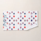 Personalisierter Name USA Flaggenstar 4 july Badhandtuch Set (Handtuch)