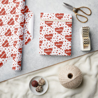 Personalisierter Name Valentine Gift Wrap Geschenkpapier