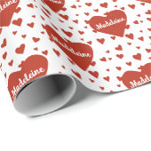 Personalisierter Name Valentine Gift Wrap Geschenkpapier (Rolleneckpunkt)
