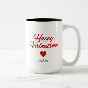 Personalisierter Name Valentinstag Zweifarbige Tasse