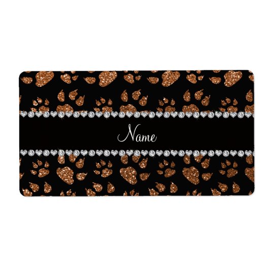 Personalisierter Name verbrannte Glitzer-Katzenpaw (Vorne)