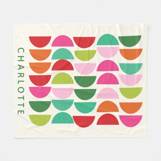 Personalisierter Name Vibranful Geometric Modern Fleecedecke (Vorderseite (Horizontal))