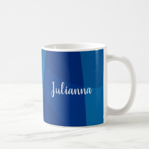 Personalisierter Name Vibranly Blue Modern Timeles Kaffeetasse