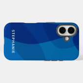 Personalisierter Name Vibranly Bright Modern Blue Case-Mate iPhone Hülle (Rückseite (Horizontal))