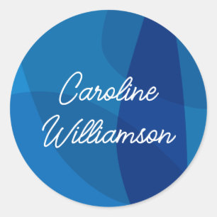 Personalisierter Name Vibrant Blue Gevor Abschluss Runder Aufkleber