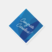 Personalisierter Name Vibrant Blue Gevor Abschluss Serviette (Ecke)