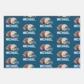 Personalisierter Name Vintag American Football Gam Geschenkpapier Set (Vorderseite 2)