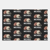 Personalisierter Name Vintag American Football Gam Geschenkpapier Set (Vorderseite 3)